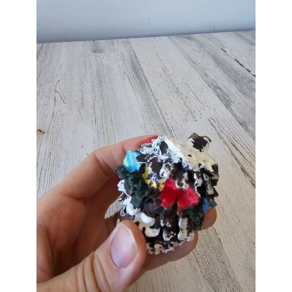 Cardinal bird ornament acorn pear set vintage nest unique birdhouse wooden - Picture 11 of 14